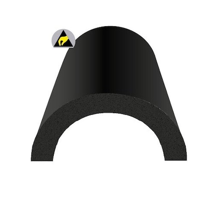 Ergomat Half-Circle Pipe Bumper ESD Black HCPB100-ESD-BK